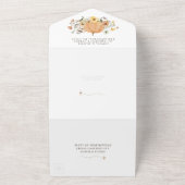 素朴フローラ収穫秋パンプキ結婚ンズ オールインワン招待状 (外側)