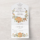 素朴フローラ収穫秋パンプキ結婚ンズ オールインワン招待状 (内側)