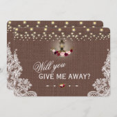 素朴フローラ古い灯籠が与え来る遠くに 招待状 (正面/裏面)