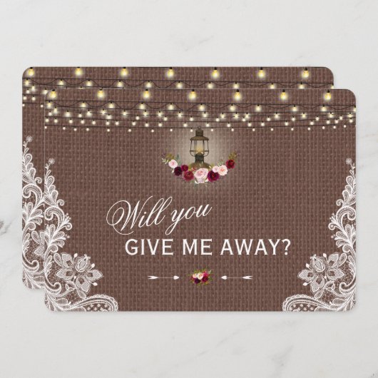 素朴フローラ古い灯籠が与え来る遠くに 招待状 (正面/裏面)