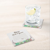 素朴フローラ多肉性アドバイス新郎新婦 スクエアペーパーコースター (インサイチュ)