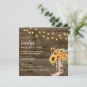 素朴フローラ女性のカーボーイブーツブライダルシャワー 招待状 (スタンド正面)