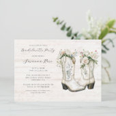 素朴フローラ女性のカーボーイブートバチェロレッテ 招待状 (スタンド正面)