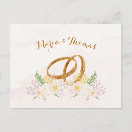 素朴フローラ対結婚輪 ポストカード (正面)