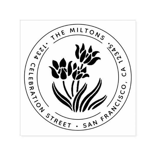 素朴フローラ差出人住所 セルフインキングスタンプ (デザイン)