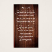 素朴フローラ悔やみや弔慰写真記念祈りの言葉カード (裏面)