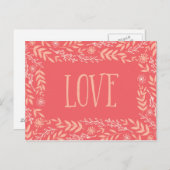 素朴フローラ愛 |ピンクがかったオレンジ | ポストカード (正面/裏面)