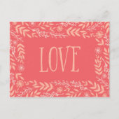 素朴フローラ愛 |ピンクがかったオレンジ | ポストカード (正面)