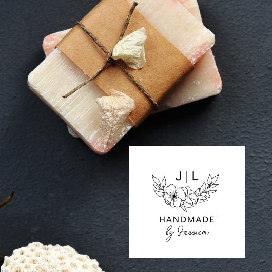 素朴フローラ手作り名前をカスタムするイニシャル ラバースタンプ