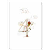 素朴フローラ手書きスクリプ結婚ト4の テーブルナンバー (裏面)