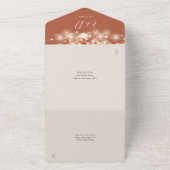 素朴フローラ文字列ライトQRコード秋の結婚式 オールインワン招待状 (外側)