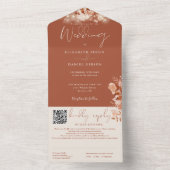 素朴フローラ文字列ライトQRコード秋の結婚式 オールインワン招待状 (内側)