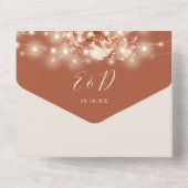 素朴フローラ文字列ライトQRコード秋の結婚式 オールインワン招待状 (裏面)