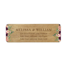 素朴フローラ新婦結婚の差出人住所 ラベル