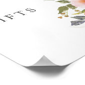 素朴フローラ春の結婚式カードとギフト ポスター (角)