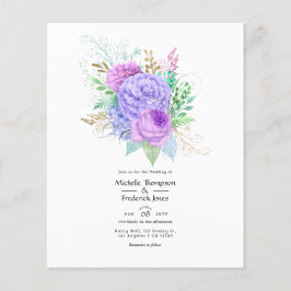 素朴フローラ春の結婚式招待状 チラシ