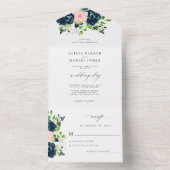 素朴フローラ書エレガント式結婚式RSVP オールインワン招待状 (内側)