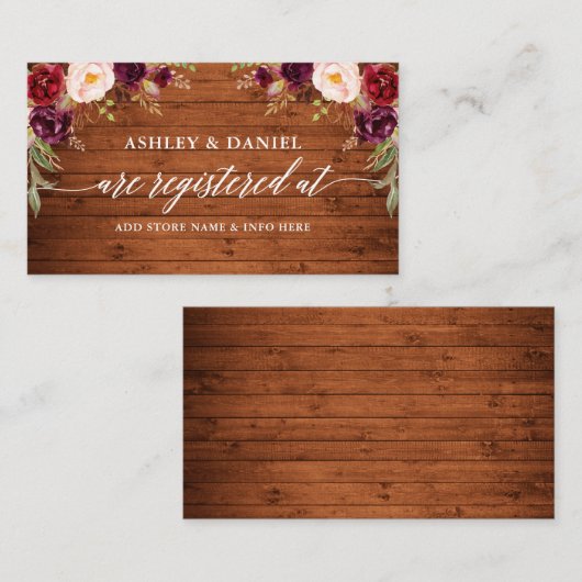 素朴フローラ書結婚の登記簿 エンクロージャーカード (正面/裏面)