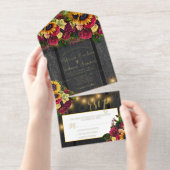 素朴フローラ木製ウェディングRSVP オールインワン招待状 (切り取り部)