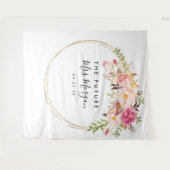 素朴フローラ未来ミセスブライダルシャワー背景 タペストリー (正面(横))