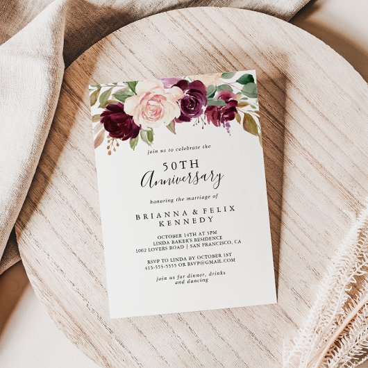素朴フローラ株50周年結婚を迎える 招待状