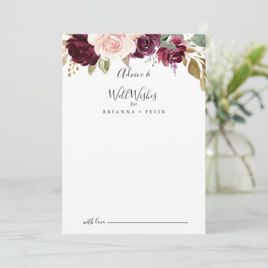 素朴フローラ植物学フローラ結婚の願い アドバイスカード (スタンド正面)