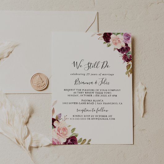 素朴フローラ植物我々はまだ誓いの更新を行う 招待状