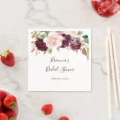 素朴フローラ植物葉ブライダルシャワー スタンダードカクテルナプキン (インサイチュ)