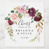 素朴フローラ植物葉応援結婚ズ ワインラベル