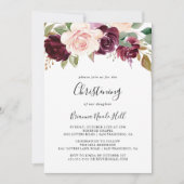 素朴フローラ植物葉《キリスト教》洗礼式や命名式 招待状 (正面)