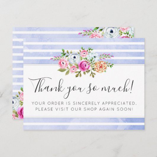 素朴フローラ水の色モダンストライプが有る ポストカード (正面/裏面)