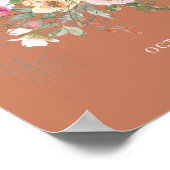 素朴フローラ水カラーブライダルシャワーへようこそ ポスター (角)