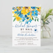 素朴フローラ水色ブライダルシャワーbyメール 招待状 (スタンド正面)