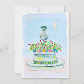 素朴フローラ水鮮やか色メ結婚キシカン 招待状 (裏面)