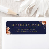 素朴フローラ海軍と金ゴールド結婚差出人住所 ラベル (インサイチュ)