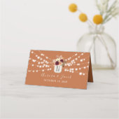 素朴フローラ燃えたオ結婚レンジ座席表 プレイスカード (裏面)