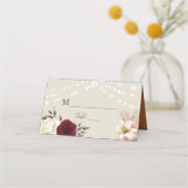 素朴フローラ燃えたオ結婚レンジ座席表 プレイスカード (正面)