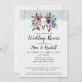 素朴フローラ牛スカルウェディングシャワー招待状 招待状 (正面)