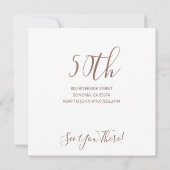 素朴フローラ白熱［赤熱］光を放つストリングライツバースデーパーティー 招待状 (裏面)