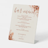 素朴フローラ秋の秋の結婚式バーメニュー 台座サイン (正面)