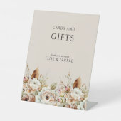 素朴フローラ秋の結婚式カードとギフト 台座サイン (正面)