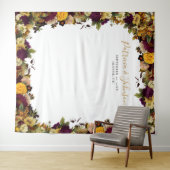 素朴フローラ秋の結婚式写真ブース背景 タペストリー (インサイチュ(横))