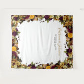 素朴フローラ秋の結婚式写真ブース背景 タペストリー (正面(横))