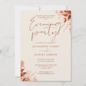 素朴フローラ秋の結婚式夕べパーティー 招待状 (正面)