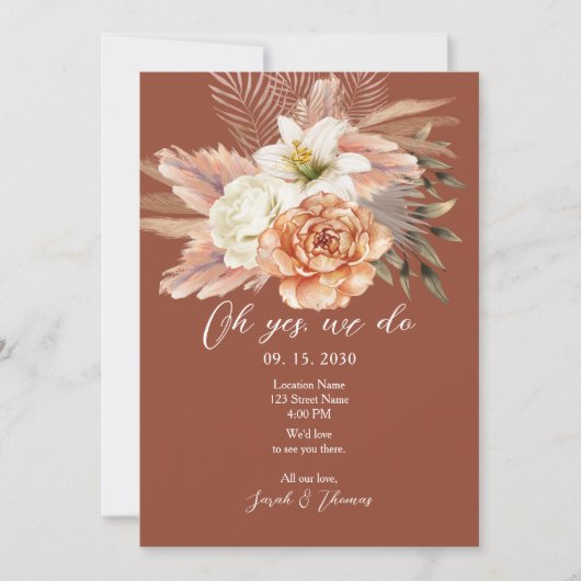 素朴フローラ秋の結婚式披露宴招待状 招待状 (正面)