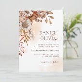 素朴フローラ秋の結婚式招待状 招待状 (スタンド正面)