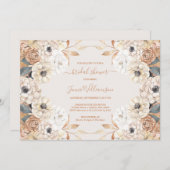 素朴フローラ秋ブライダルシャワー 招待状 (正面/裏面)