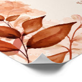 素朴フローラ秋婚約パーティウェルカムサイン ポスター (角)