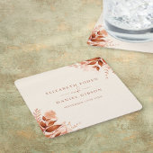 素朴フローラ秋秋の結婚式 スクエアペーパーコースター