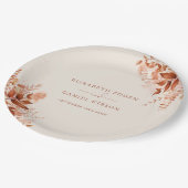 素朴フローラ秋秋の結婚式 ペーパープレート (アングル)